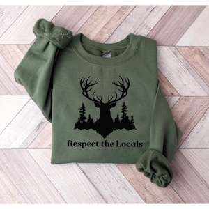Respektieren Sie die Einheimischen Sweatshirt, Waldtier Sweatshirt, Waldbewohner Forestcore Respektieren Sie die Wildtiere Sweatshirt, Waldtier Shirt