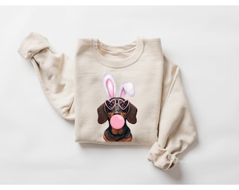 Schattig teckel paastrui, teckel sweater, teckel cadeau, teckel moeder, doxie cadeau, teckel vader, teckel geschenk