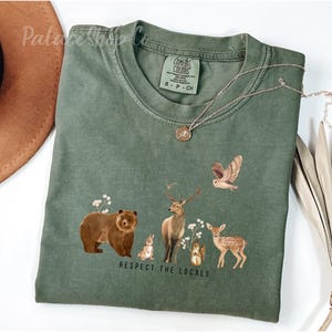Achtung die Einheimischen Shirt, Waldtier Shirt, Waldtiere Shirt, Forestcore Cottagecore Shirt, Eule Fuchs Bär Deer Shirt