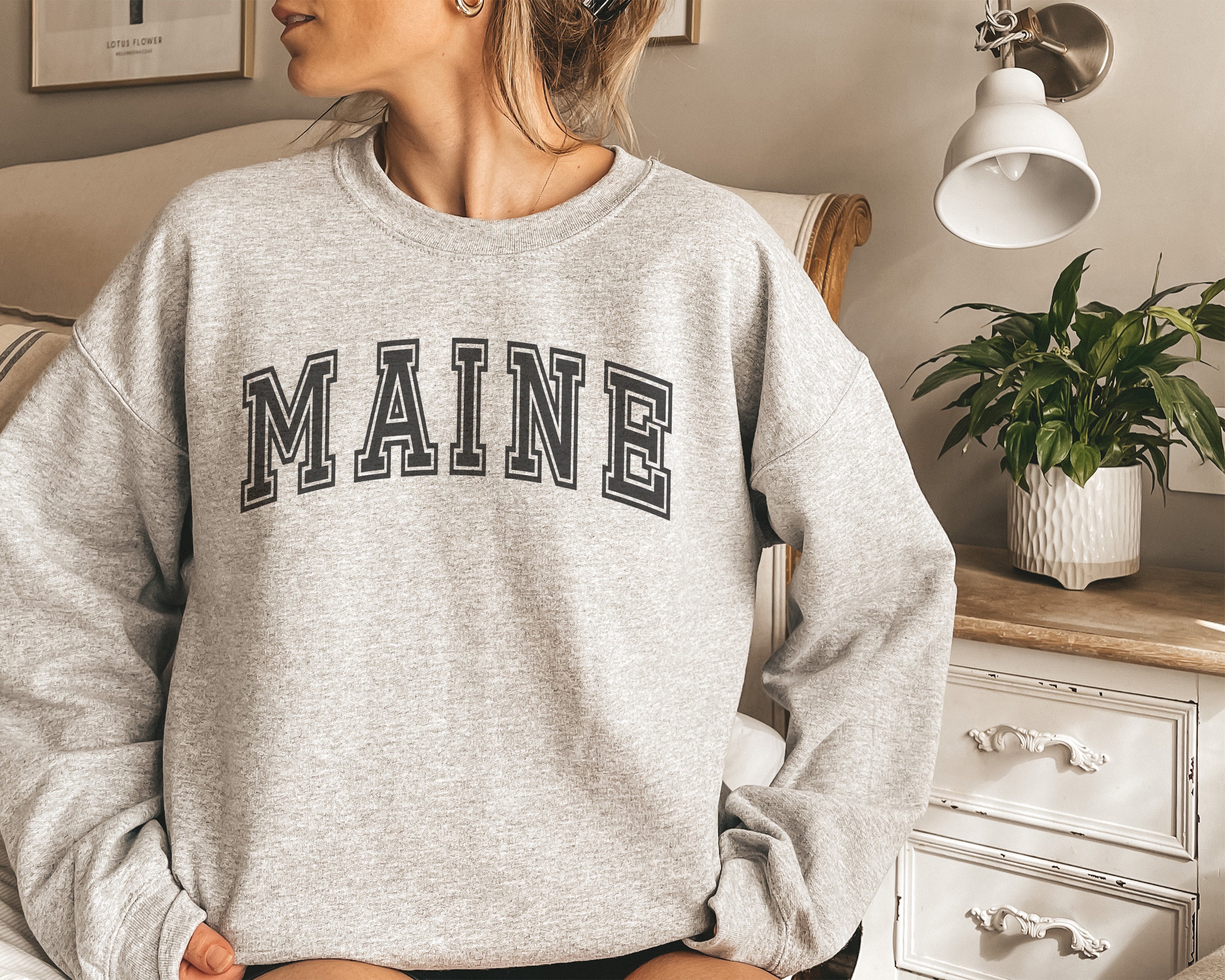 Maine sweatshirt States Sweatshirt Maine Clothes Maine Etsy