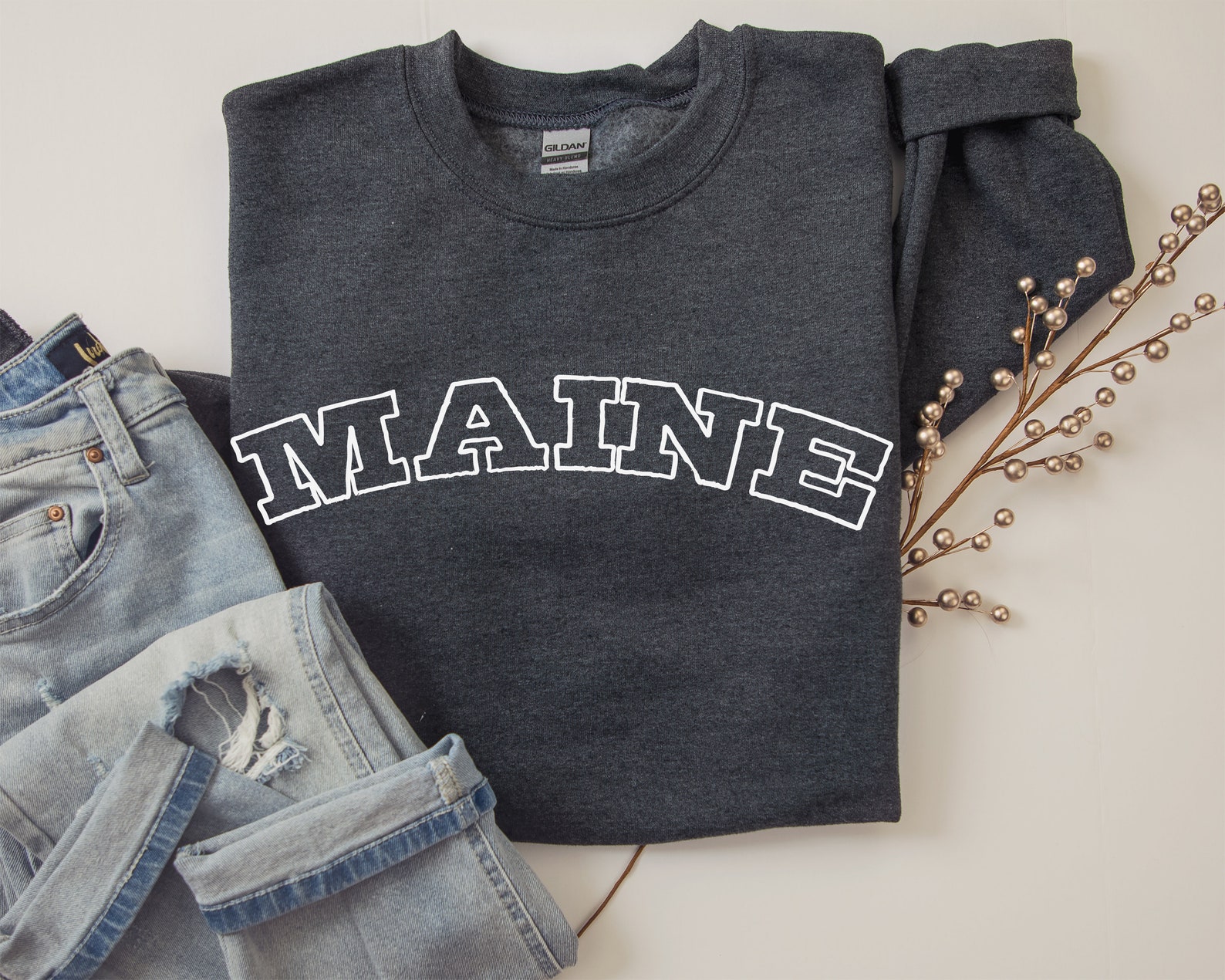 Maine sweatshirt States Sweatshirt Maine Clothes Maine Etsy