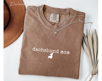 Camiseta minimalista de perro salchicha, camiseta de perro salchicha, camiseta de mamá perro salchicha, regalo para amantes de los perros, camiseta de mamá perro salchicha