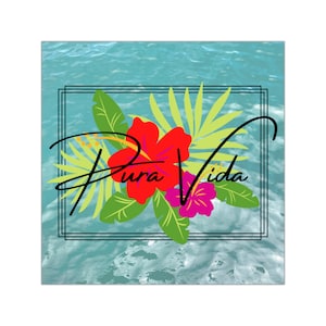 Pura Vida Square Vinyl Stickers