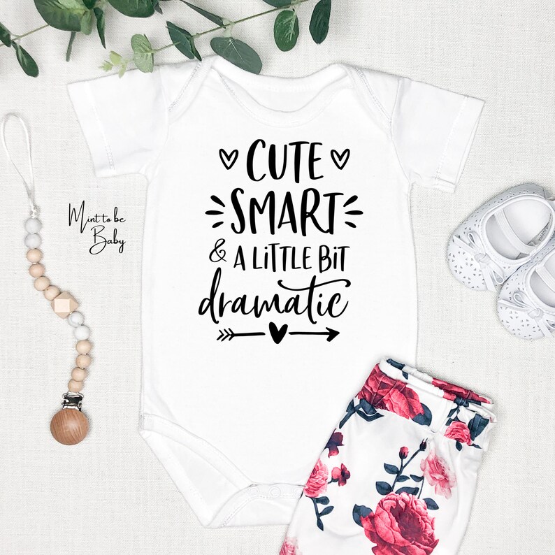Boho Baby Theme Sweet Baby Girl Bodysuit Cute Smart Dramatic Baby Baby Shower Gift Idea