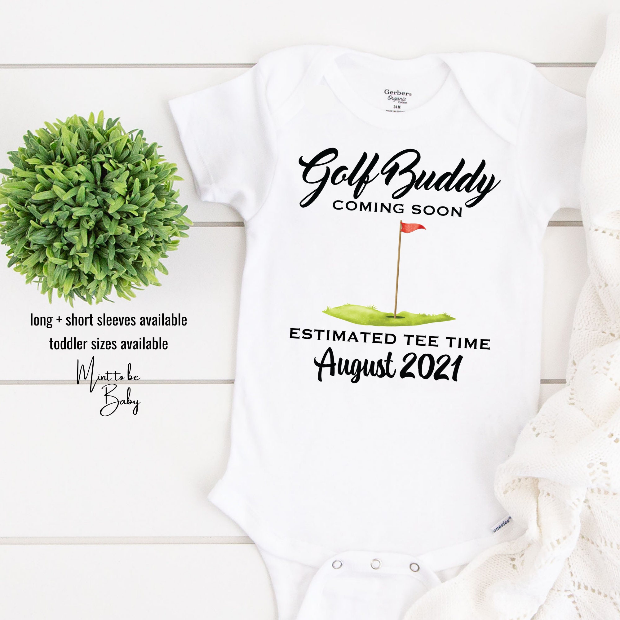Golf Baby Announcement Golfing Buddy Tee Time Customized Etsy