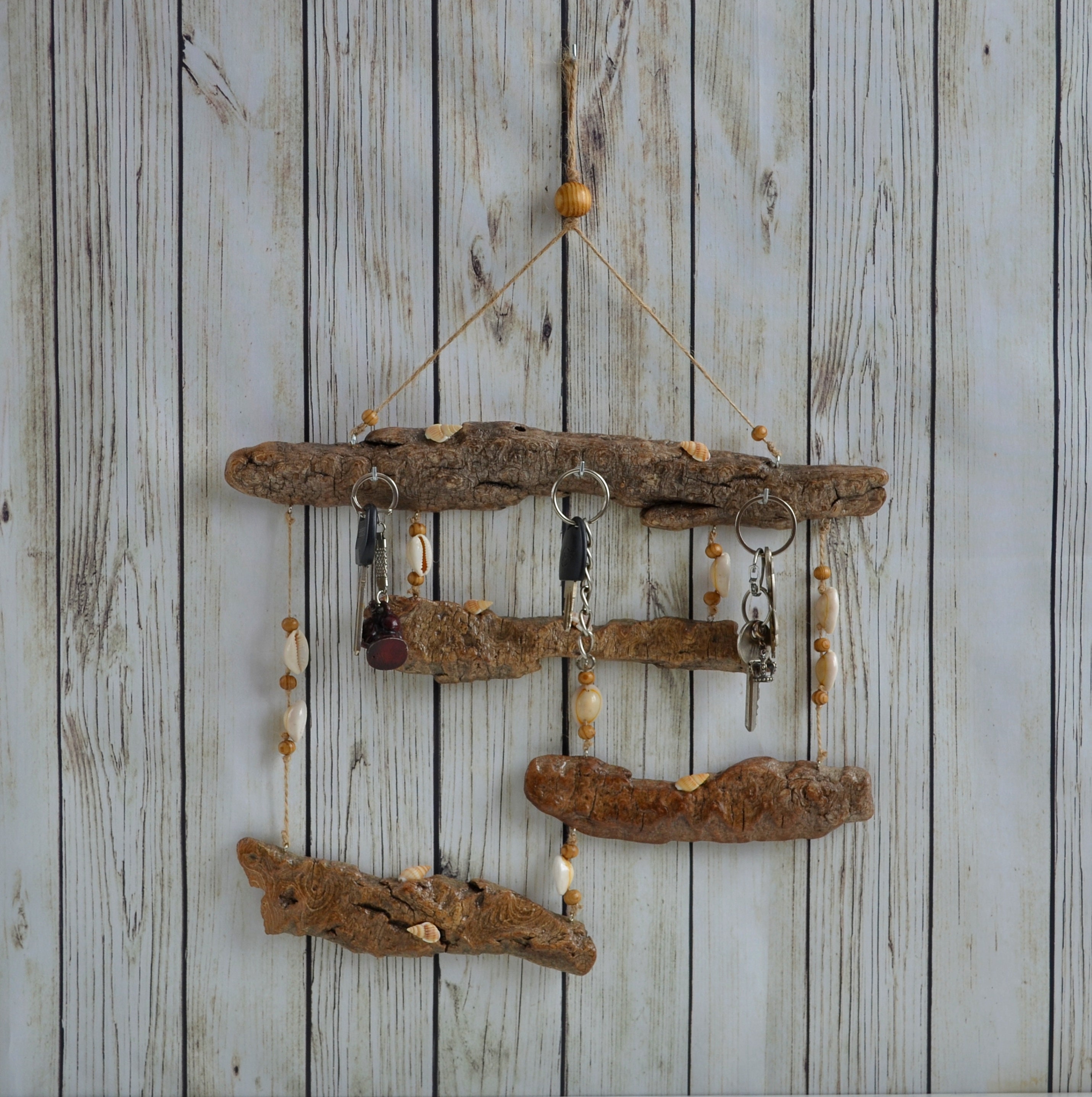 Decorative key holder for wall Rustic wood key hanger Hang Etsy