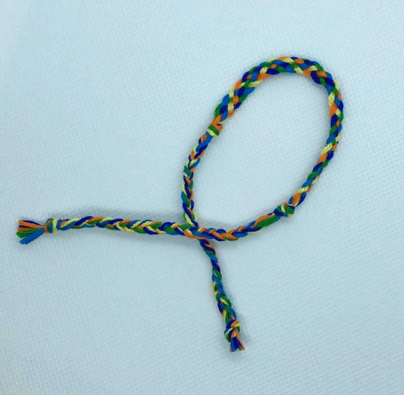 Friendship Bracelet Five Strand Braid Tie On Embroidery Thread Etsy