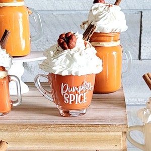 Fall Tiered tray decor Pumpkin Spice coffee decor Pumpkin Coffee Mug Topper Fall Coffee Bar Decoration Faux coffee pumpkin Decor Fall decor
