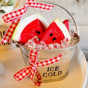 Watermelon Tier Tray Decor Watermelon Ice Bucket Fake Watermelon Summer Tier Tray Faux Watermelon Decor Faux Fruit Tier Tray Ice Bucket Deco