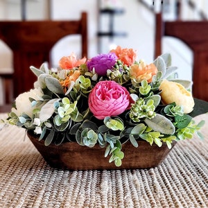 Colorful flower arrangement Table centerpiece realistic floral arrangement gift for her mantel arrangement colorful peony flower gift