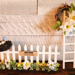 Mini Picket Fence Tiered Tray Decor Mini Personalized Fence for Tiered TrayMini Birds for Tier TrayMini Spring DecorMini Bird Nest