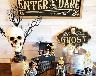 Halloween Tiered Tray Decor Haunted Halloween  Ghost Witches Farmhouse Tiered Tray Decor BundleHalloween Decor Skeleton, Potions