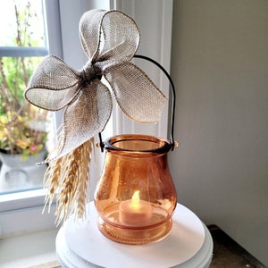 Mini Tea Light Lantern Tiered Tray DecorMini Glass Lantern for Tiered TrayGlass Lantern with FlowersMini Wedding DecorCountry Kitchen