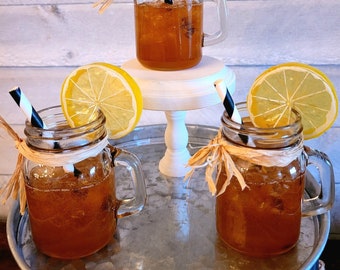 Mini Iced Tea Tiered Tray DecorFake Iced Tea for Tier TrayFaux Iced TeaMini Mason Jar for Tier TrayLemonadeCountry Kitchen,Farmhouse