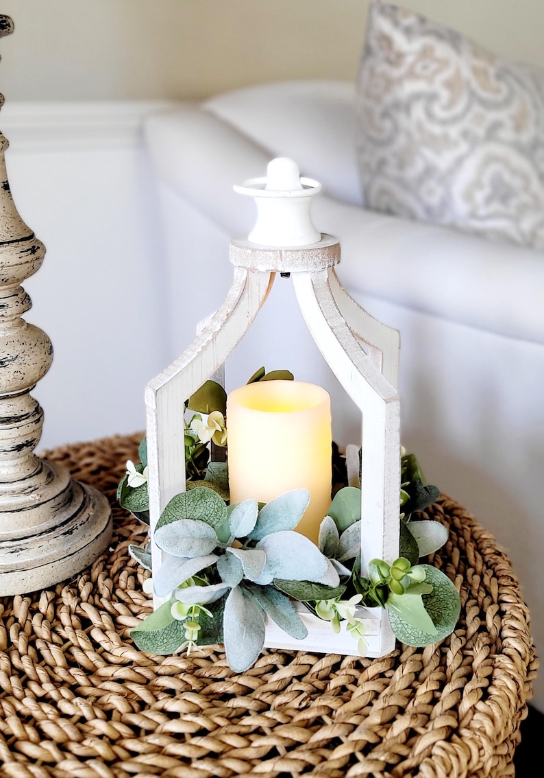 Farmhouse Lantern Rustic Lantern Farmhouse Table Decor Candle ...