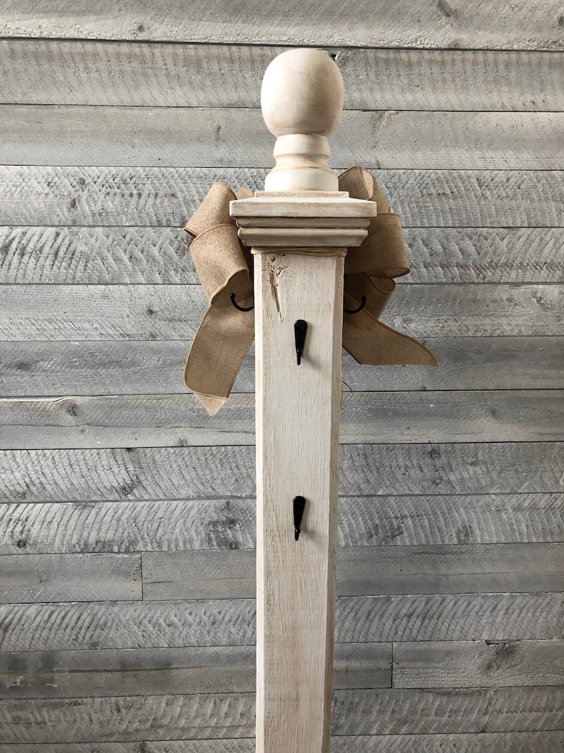 Christmas Stocking Holder Wood Post with hooks Farmhouse Etsy