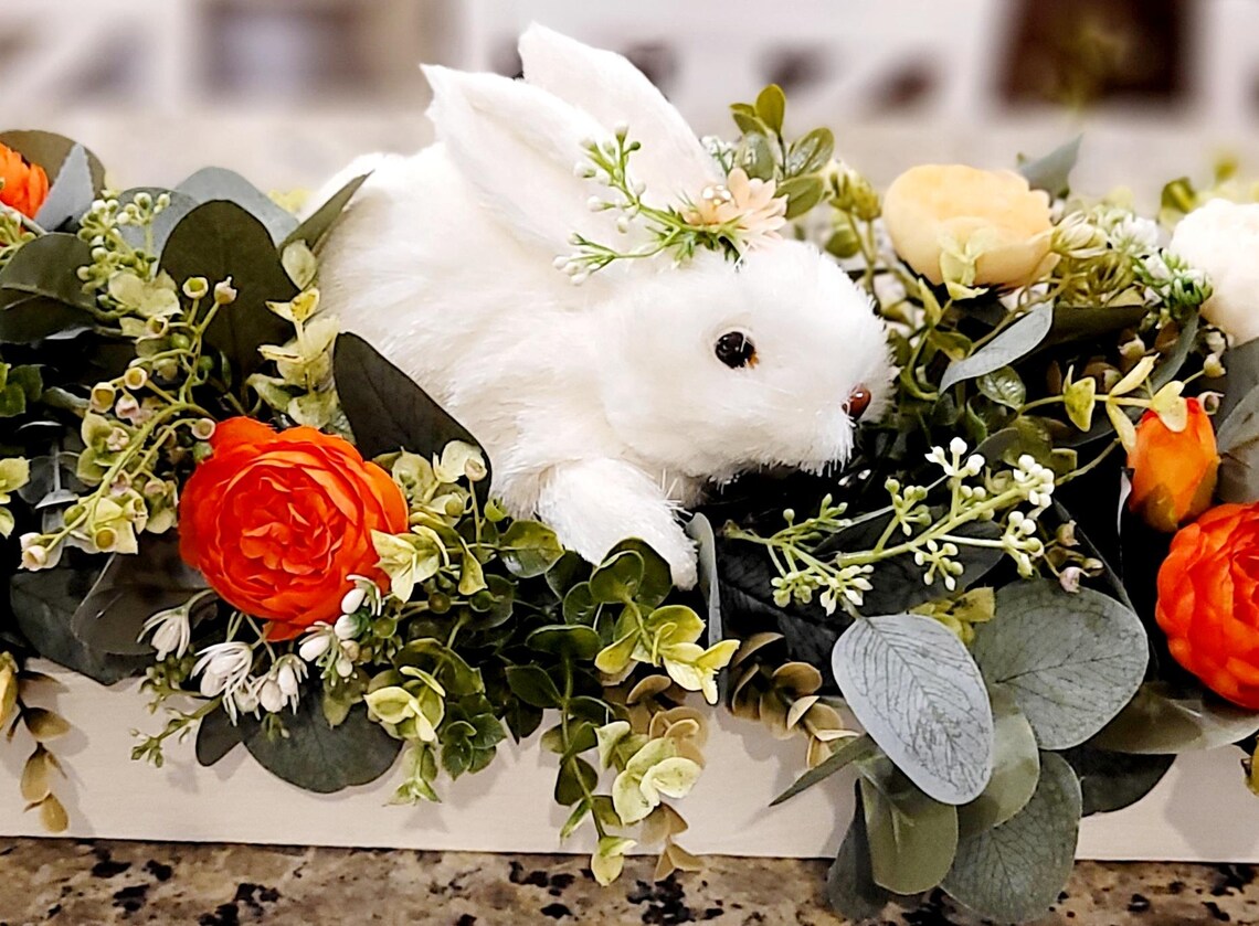 Waterfall Rabbit Arrangement Easter Table Decor 27