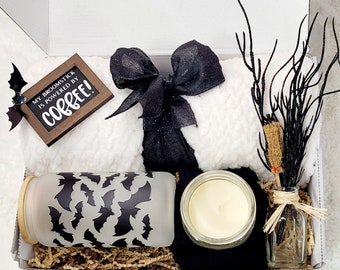 Halloween lover gift box Halloween glass cup custom gift box cozy fall Box friend gift birthday gift daughter Halloween gift idea friend