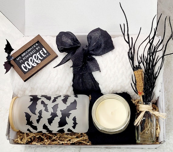 Halloween lover gift box Halloween glass cup custom gift box cozy fall Box friend gift birthday gift daughter Halloween gift idea friend