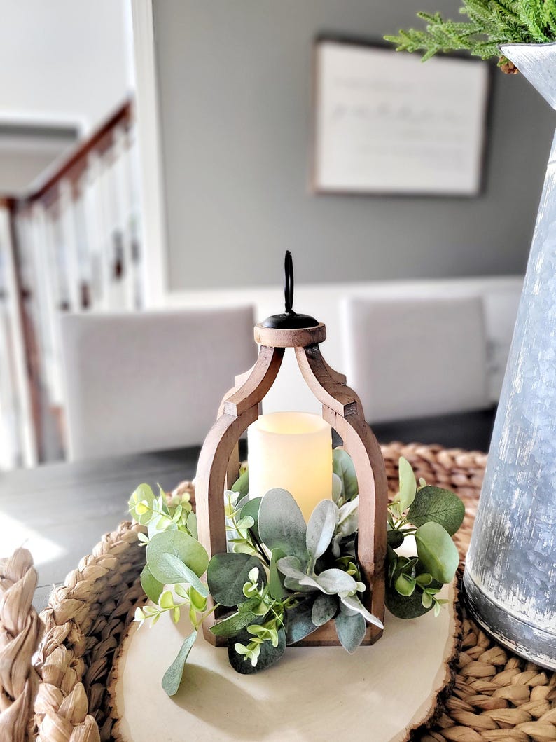 Farmhouse Lantern Rustic Lantern Farmhouse Table Decor Candle ...
