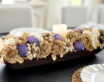 Wood Flower Centerpiece Arrangement Sympathy Wood Flowers Handcrafted Wooden Blooms Bridal Table Dining Room Farmhouse Home Memorial Tribute