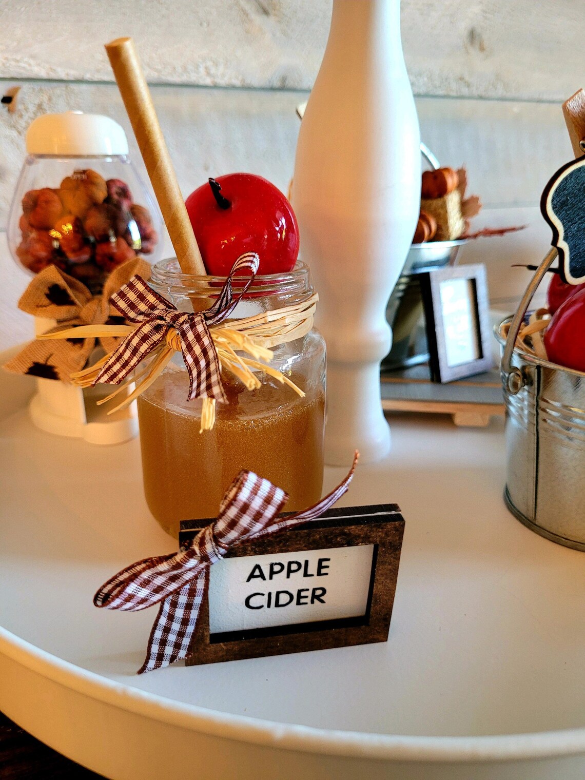 Mini Faux Apple Cider Mason Jarmini Apples for Tiermini Etsy