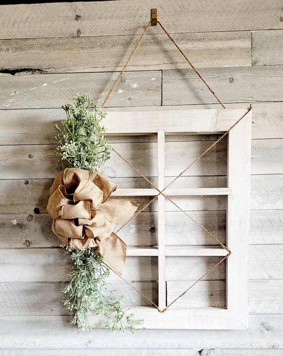 Farmhouse Window Pane Wall Decor Photo Display Window Pane Rustic