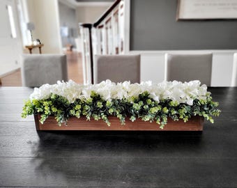 Bauernhaus Hortensie Herzstück Holzkiste Hortensie Anordnung Mantel Holzkiste Herzstück Hortensie Esszimmer Bauernhaus Greenery Dekor