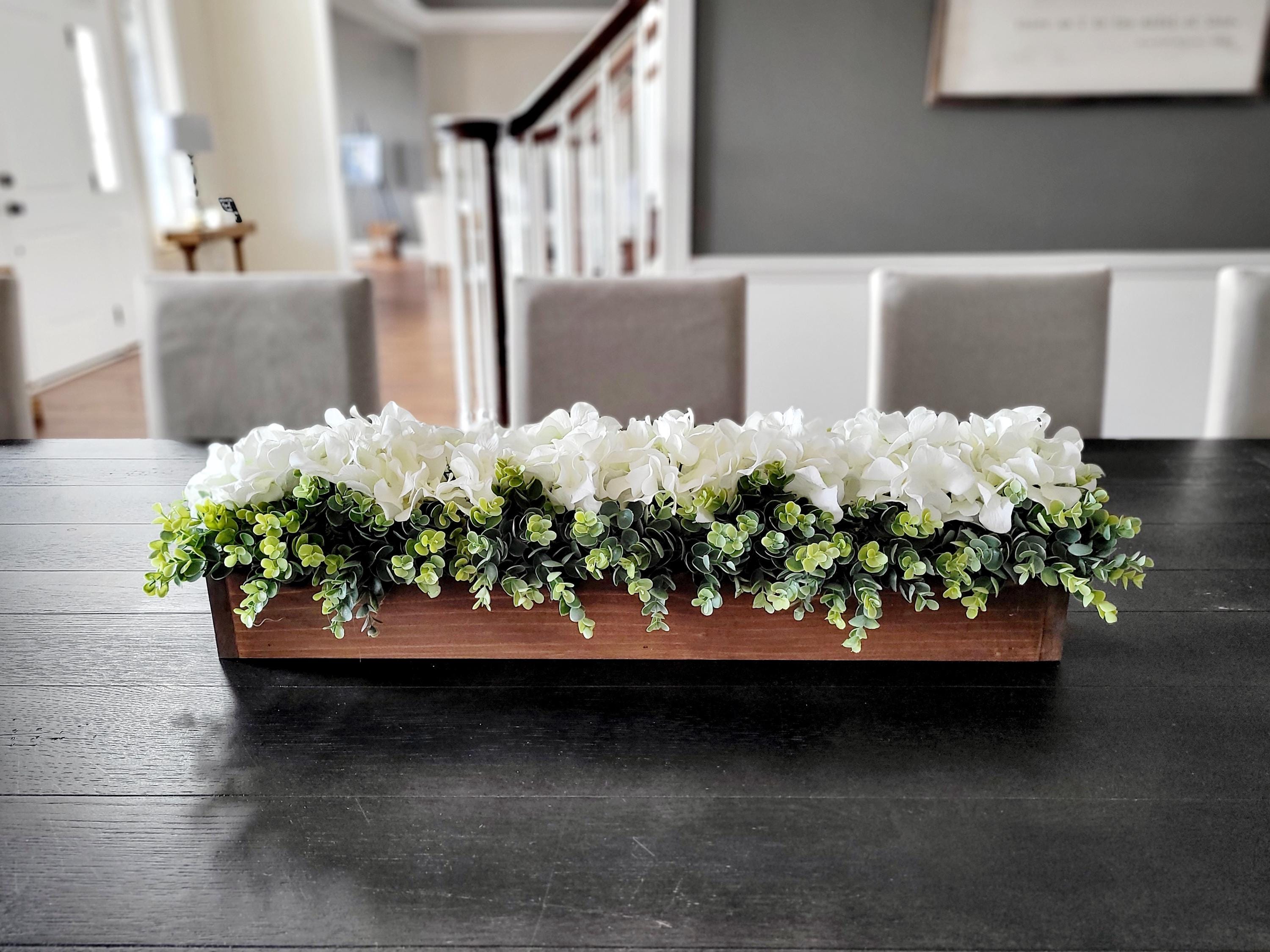 Hydrangea Wooden Box Centerpiece