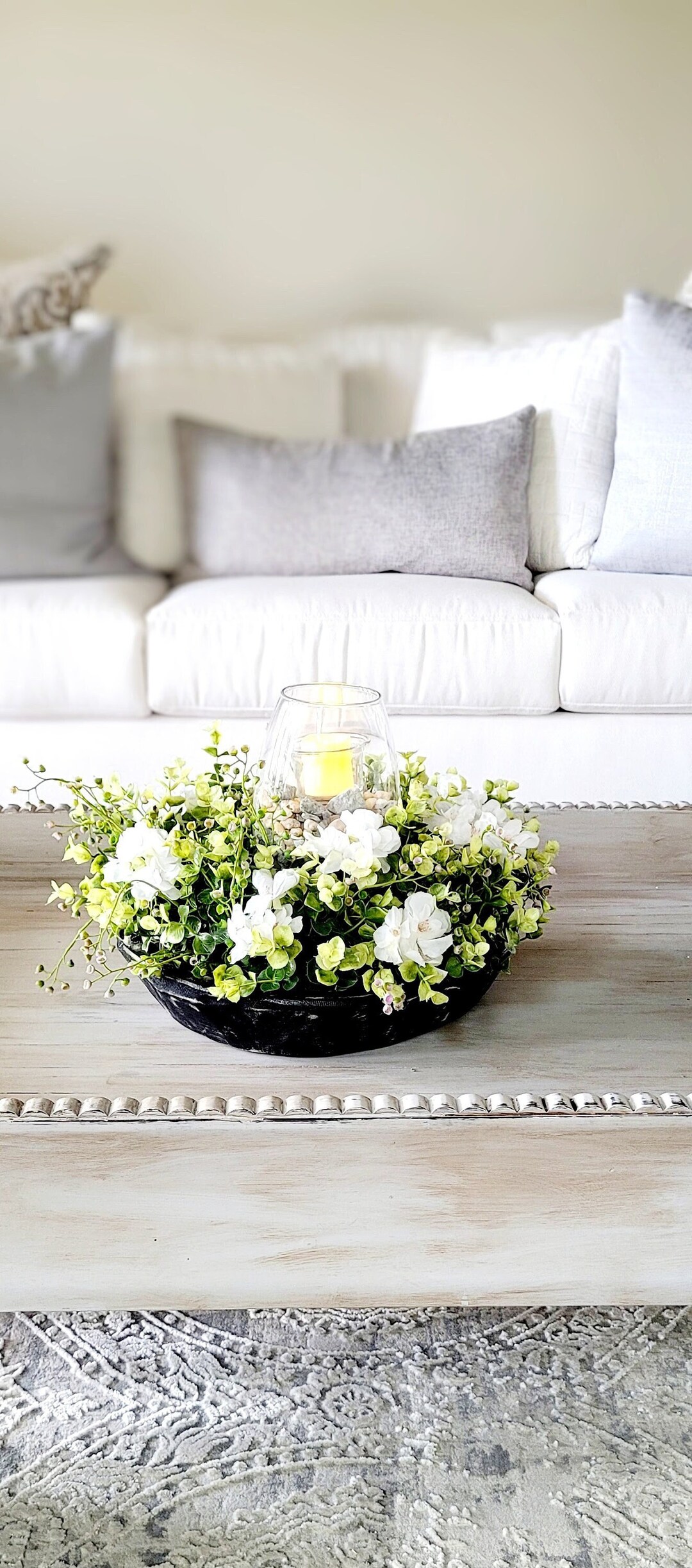 Modern Farmhouse Decor Lighted Centerpiece Bridal Bouquet Rustic ...