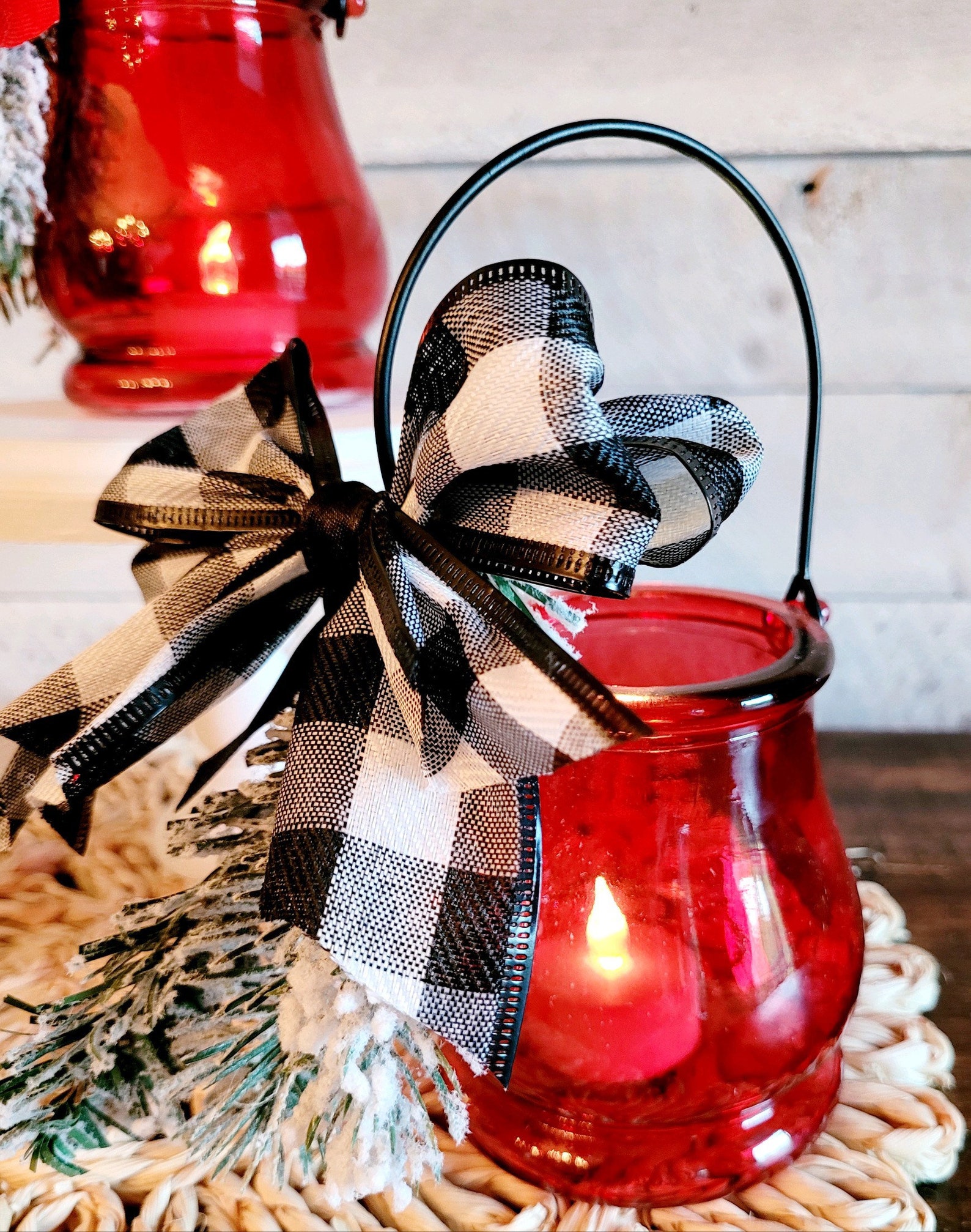 Christmas Mini Candle Holder Tiered Tray Decorchristmas Etsy