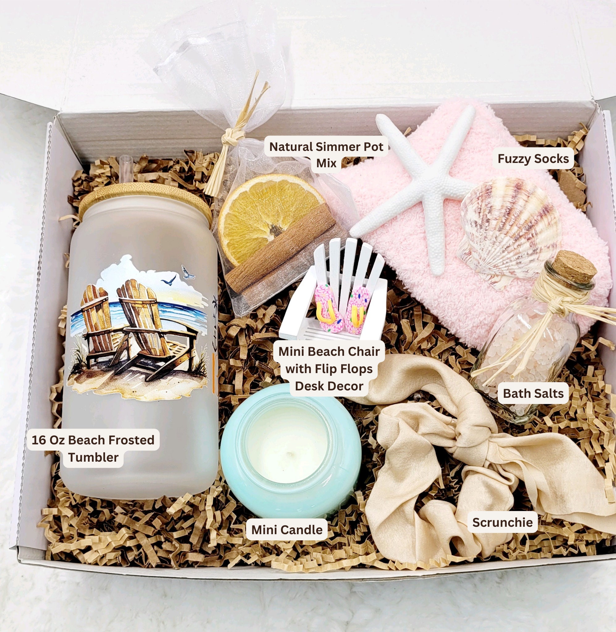 Summer  BOXセット Beach Decor Summer Birthday Gift Box Women Birthday Gift Frosted