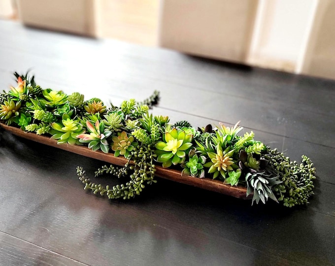 Dining table centerpiece large Succulent arrangement succulent gift her dining arrangement client gift Faux succulent table arrangement gift