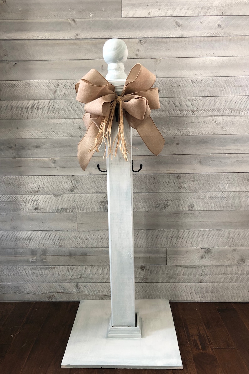 Christmas Stocking Holder Wood Post with hooks Farmhouse Etsy