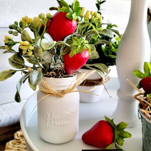 Mini Strawberry Mason Jar for Tiered TrayMini Strawberries for TierFake FruitMini GreeneryMini FruitFake Food for Tier image 10