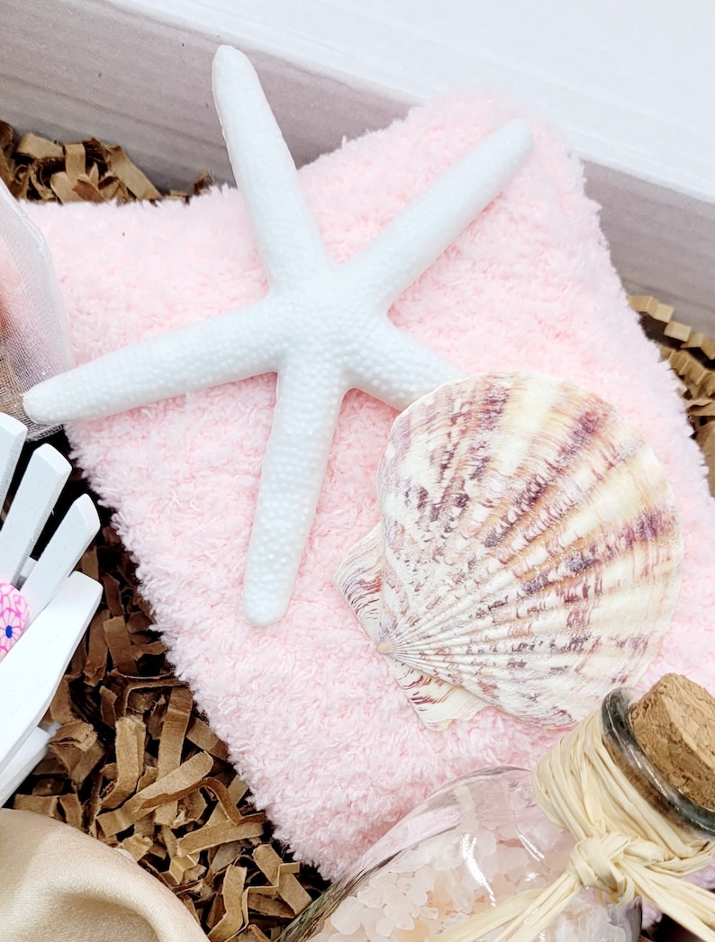 Beach Decor Summer Birthday Gift Box Women Birthday Gift Frosted Tumbler Summer Beach Candle Gift Box Friend Spa Gift Set Gift Box Mom image 5