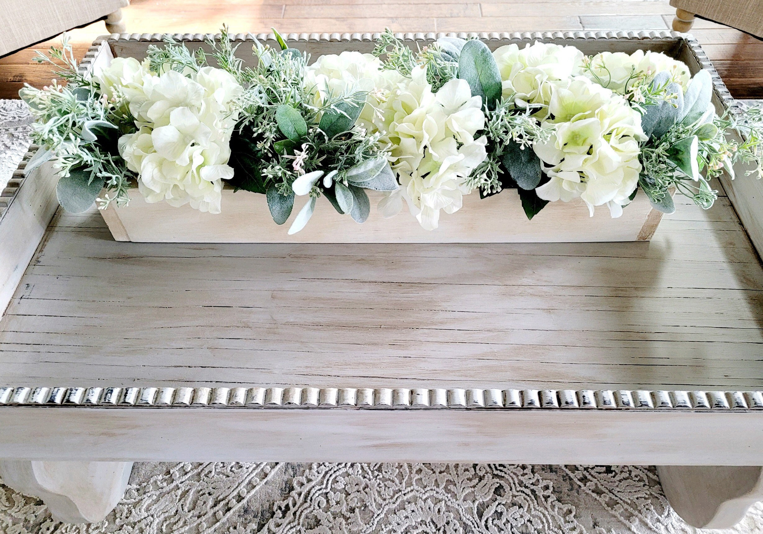 なな table flower arrange Spring Floral Arrangement Dining Table Long Box Centerpiece