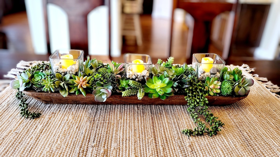 Succulents Arrangement Dough Bowl Large Arrangement Succulent Gift Her  Dining Table Centerpiece Candle Arrangement Client Gift - Etsy Norway
