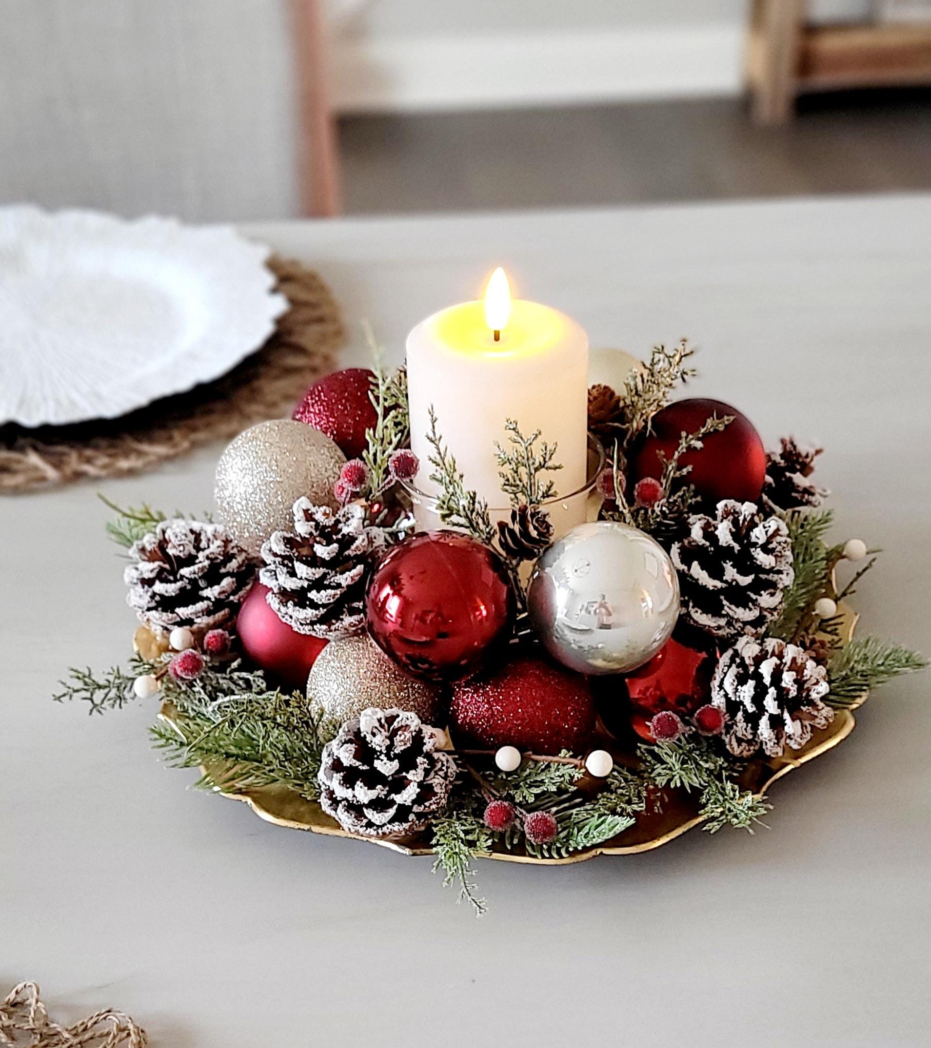 Holiday Centerpiece クリスマス装飾 Christmas Candleholder Centerpiece Candleholder Centerpiece
