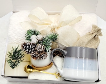 Self Care Gift Box For Her Luxury Gift For Mom Personalized Gift Winter Gift Package Holiday Gift Box Comfy Blanket Gift Wellness Gift Her