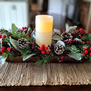 Dough Bowl Christmas Dining Table Centerpiece Candle - Etsy