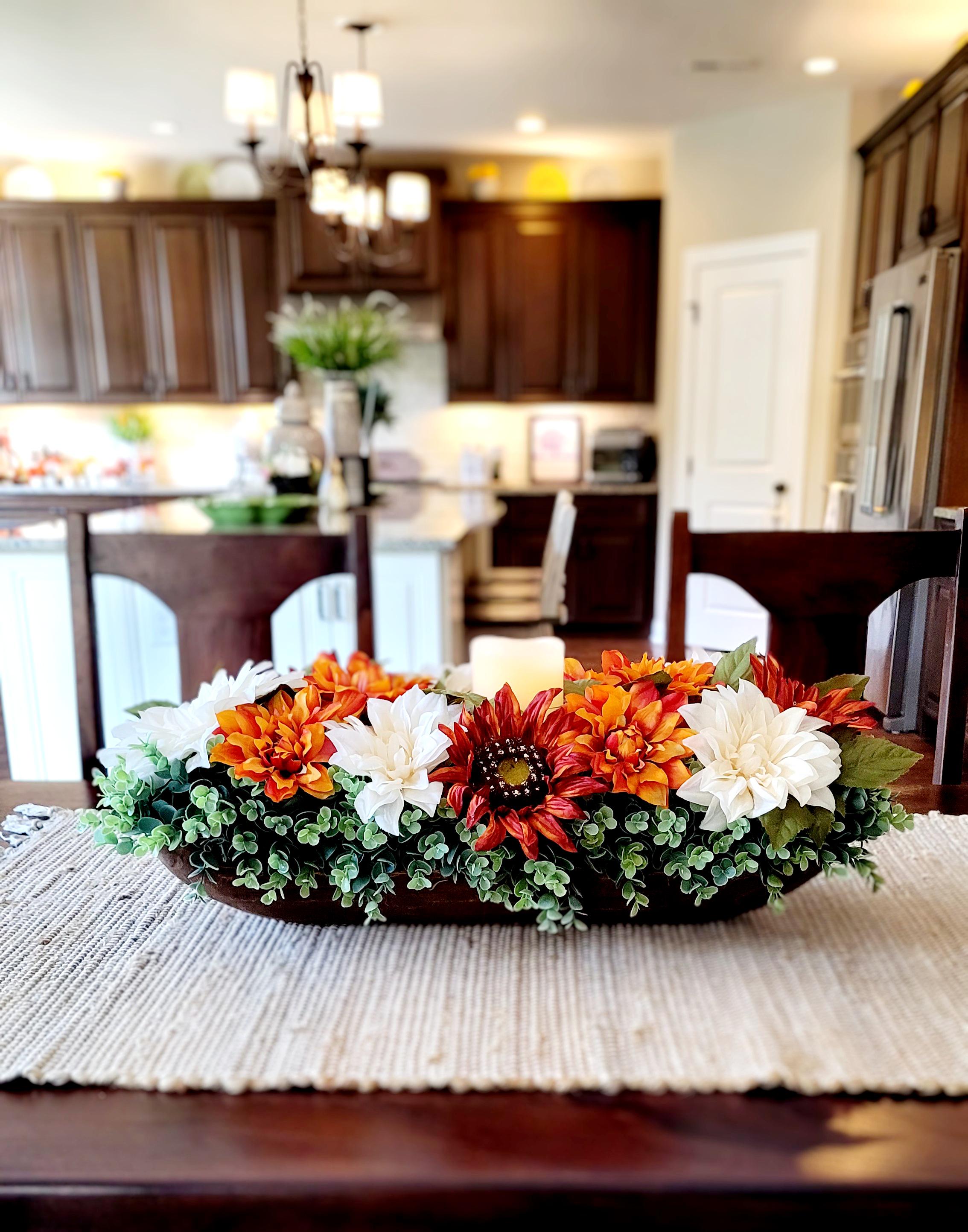 Fall Dining Table Arrangement Fall Decor Rustic Centerpiece Fall