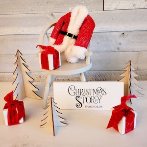 Christmas Tiered Tray Decor Mini Wood Tree Mini Gifts for Tier Santa Suit Personalized Christmas Tier Christmas Story Christmas Presents