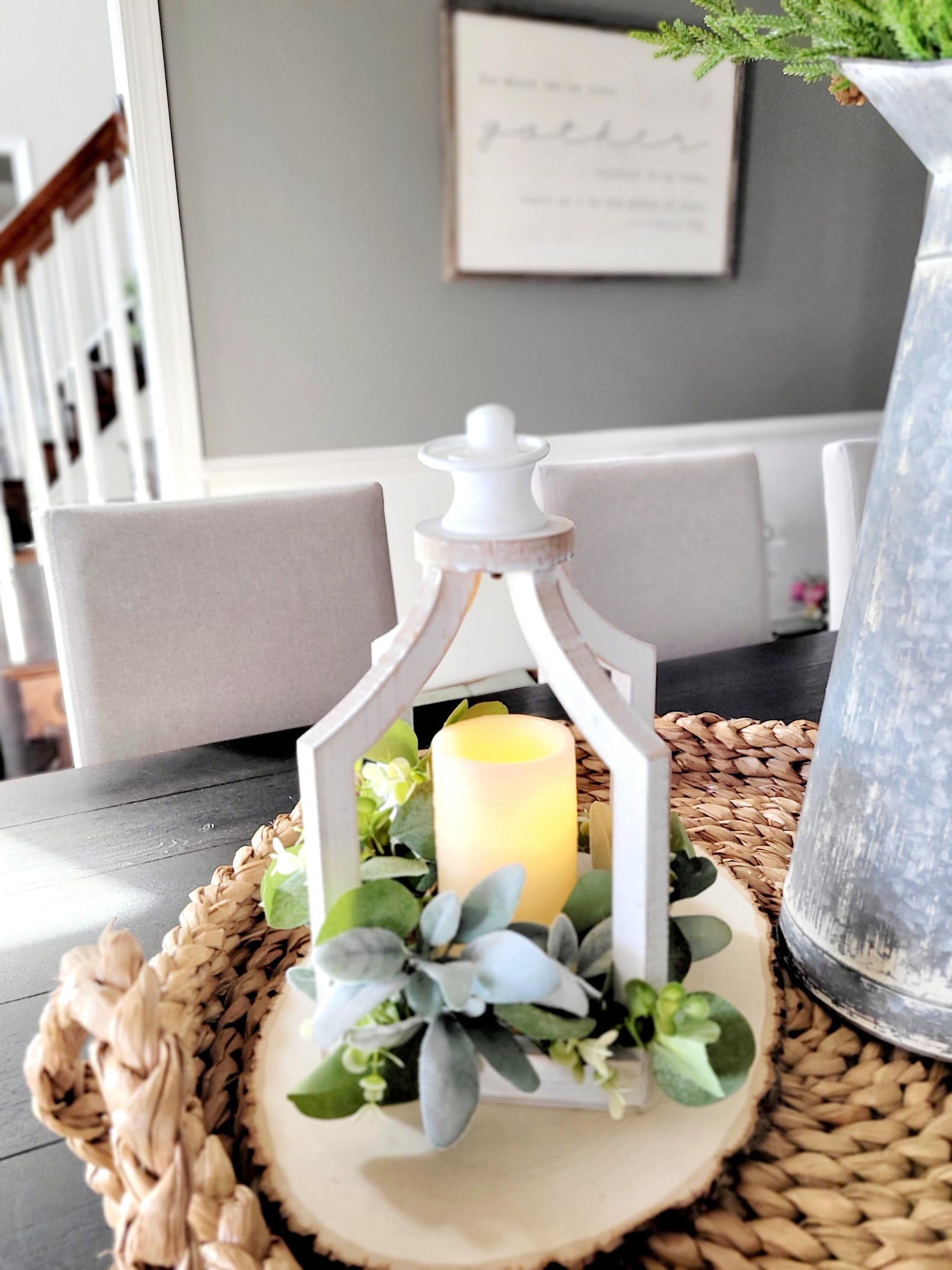 Farmhouse Lantern Rustic Lantern Farmhouse Table Decor Candle ...