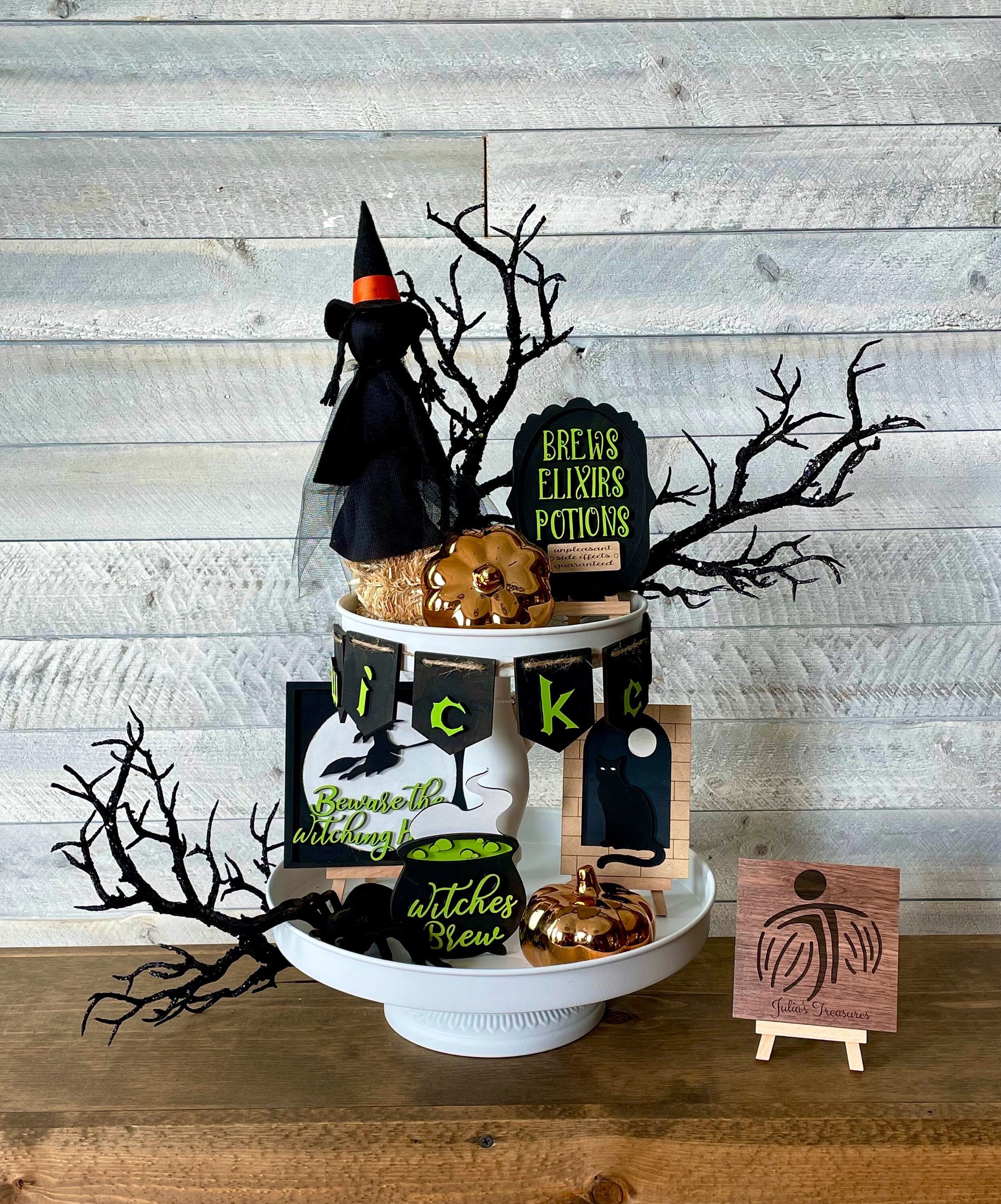 Halloween Tiered Tray Decor Witch Tiered Tray Haunted Etsy
