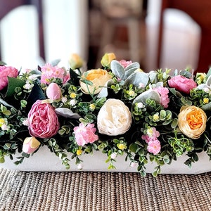 Dough Bowl Decorations Dough Bowl Filler Decor Dough Bowl Flower Centerpiece Spring Flowers Arrangement Table Decor Arrangement Dining Room