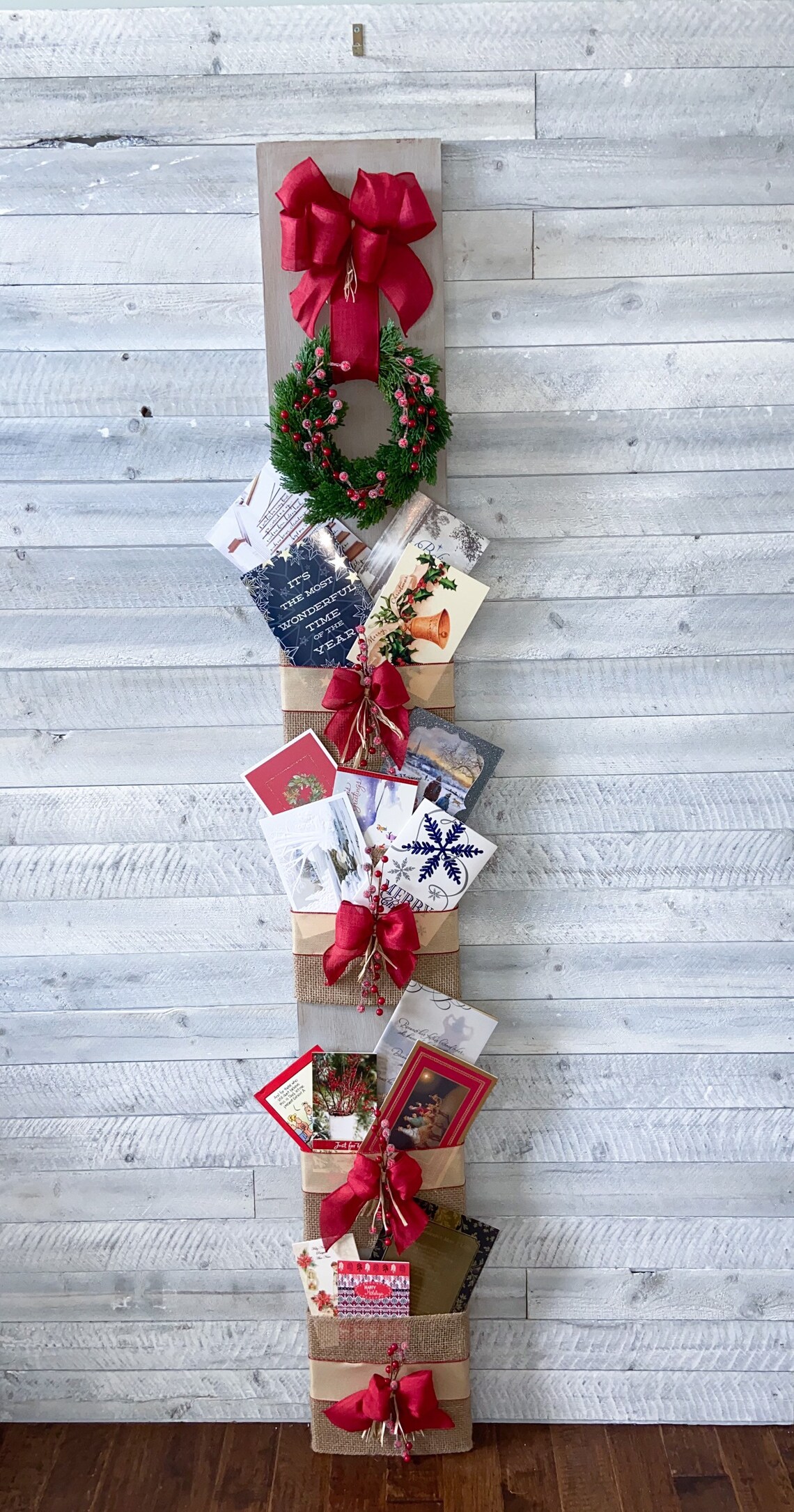 Christmas Greeting Card Holder Wood Christmas Card Holder Etsy