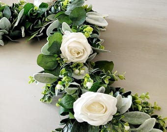 Dough Bowl Filler Wedding Arch Flowers Arrangement Peony Faux Floral Bowl Filler Farmhouse Table Display Eucalyptus Greenery Garland