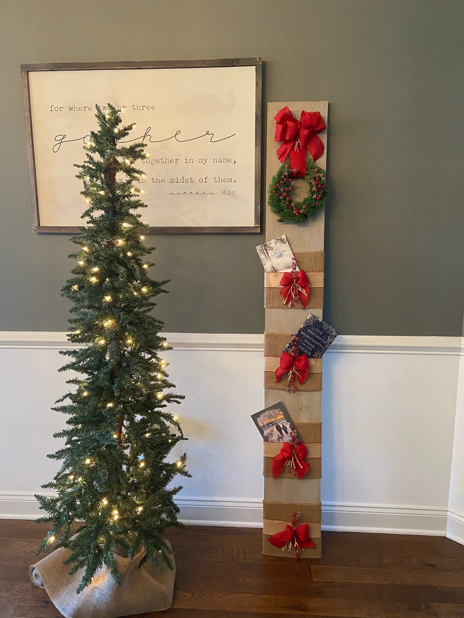 Christmas Greeting Card Holder Wood Christmas Card Holder Etsy