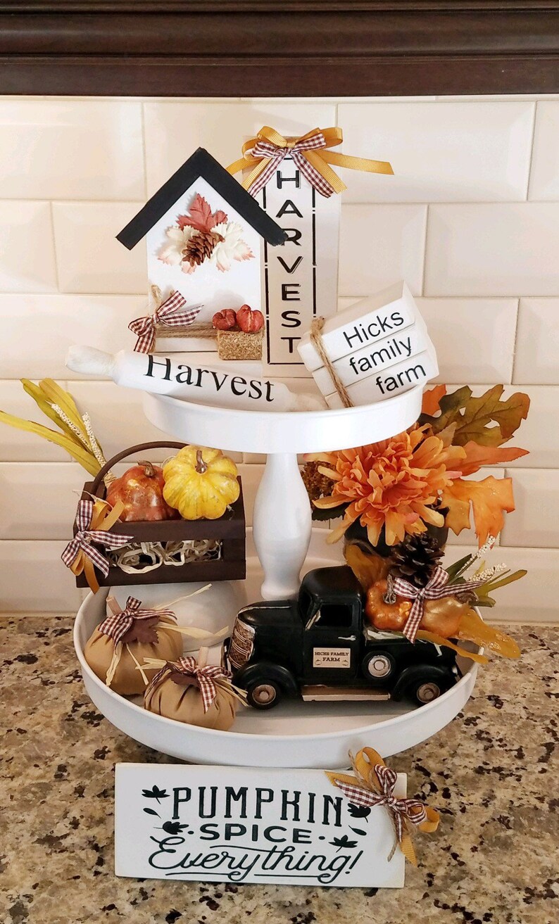 Fall Tiered Tray Decor 10 Piece Fall Harvest Tiered Tray Kit Etsy